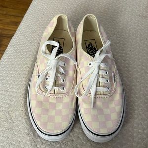 pink checkered vans laces